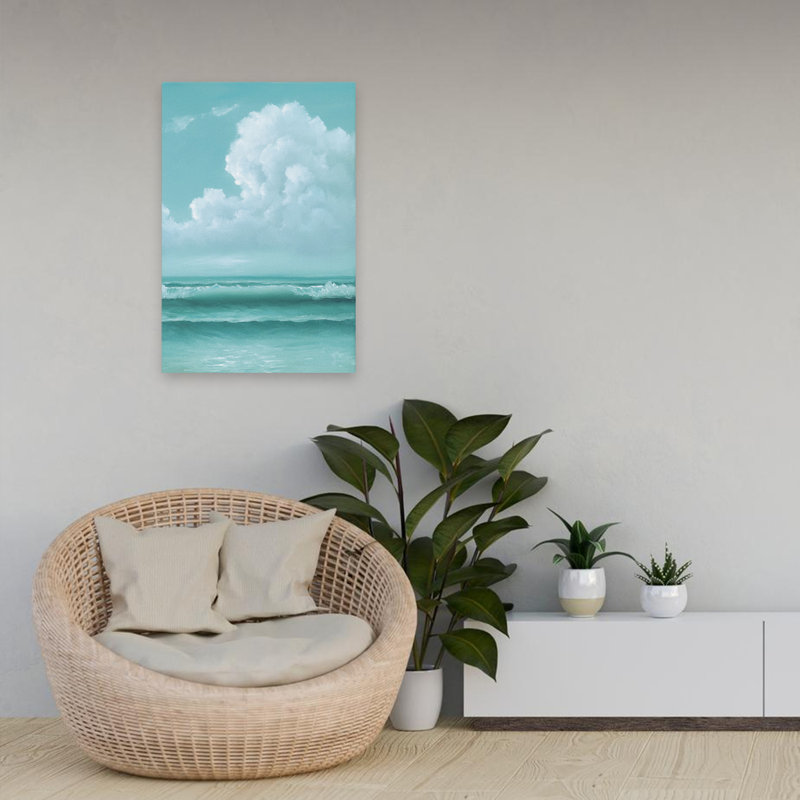 Soleil à travers l'eau - Paysage côtier, art océanique, H 24 po x l 16 po