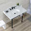 Lavabo console en marbre de Carrare de 36 po avec pieds en acier inoxydable, laiton marbré / nickel poli Kingston LMS3622M86ST Kingston-72887915