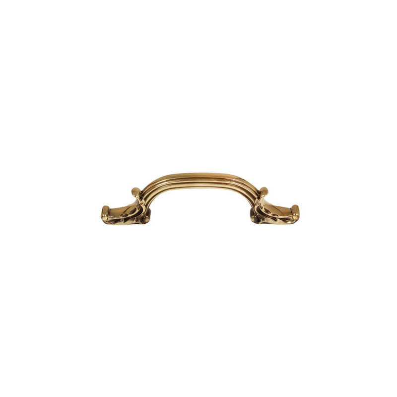 Ornate Pull 4 inch CTC, Polished Antique