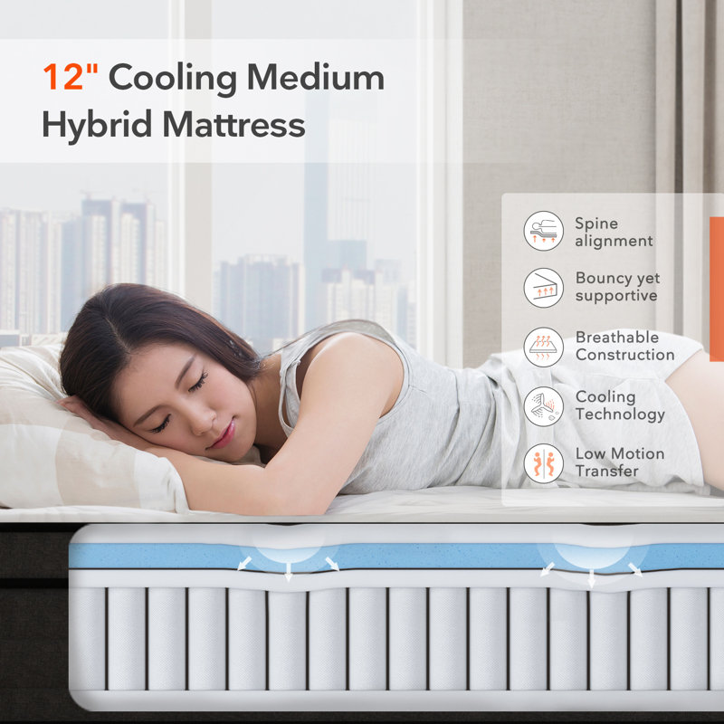Matelas hybride moyen 12 po Sweetnight, Très grand