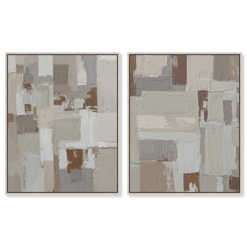 In Place Set Canvas Abstract Print by Oliver Gal, Black Frame, 16 x 20, 25"H x 31"W, Silver Floater Frame