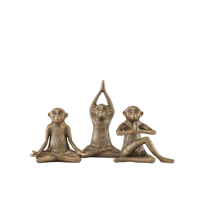 3 Piece Zen Monkey Figurine Set