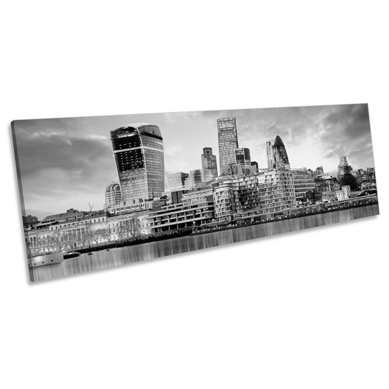 London Skyline Sunset City - Wrapped Canvas Panoramic Print, 60.96cm H x 182.88cm W x 4cm D