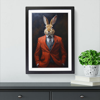 Rabbit In A Suit Painting - Framed Print