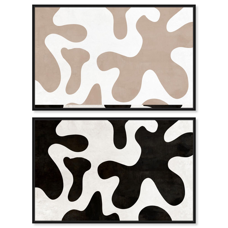 Le Splat Set Canvas Set of 2 Boho Sets of Two Art by , H 10 po x l 15 po, Cadre flottant noir