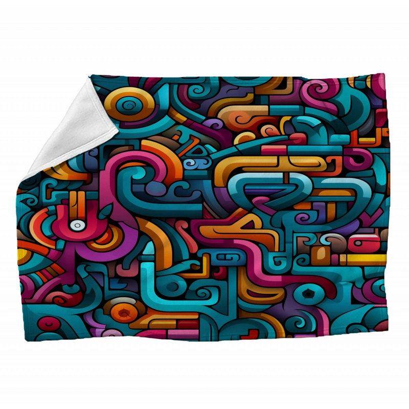 Machine Printed Throw Blanket, 60" L x 50" W, Plaid, Multicolor Green/Yellow