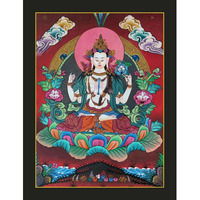 Chenrezig Tangka Painting (Brocadeless Thangka)