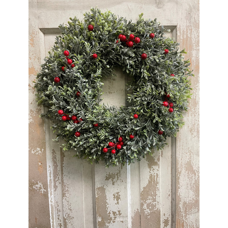 Faux Boxwood Foam Wreath, 16" H x 16" W x 3" D