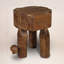 Nob Stool ~ A fusion of industrial heritage and rustic craftsmanship, this 100% reclaimed wood stool, with its hand-forged metal accents and sculpted form, exudes both character and utility.