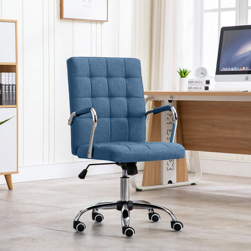 Polyester Blend Office Chair, Blue