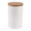 Pot de cuisine en céramique blanche avec couvercle en bambou hermétique, pot alimentaire de 19 cm pour café, sucre, farine et garde-manger, design moderne