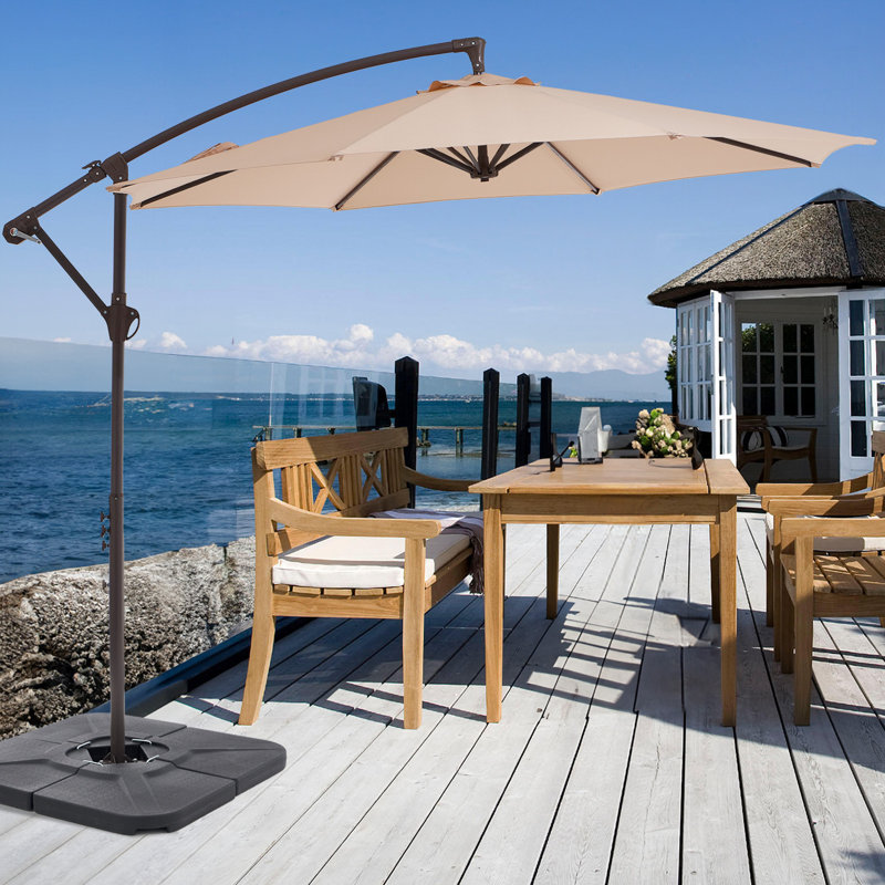 cantilever umbrella on patio Domi Outdoor Living Cantilever Patio Umbrella