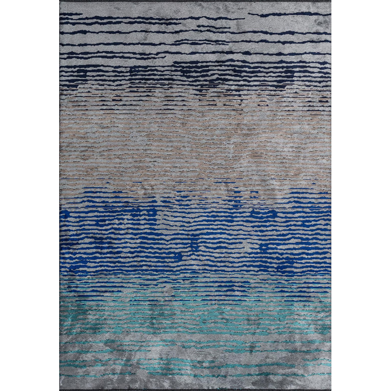 Tapis Modern Modern Wavy Lines, Rectangle 9 pi 10 po x 14 pi