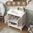 Wilce Pro 30" White Single Sink Bathroom Vanity With Solid Surface Composite Top