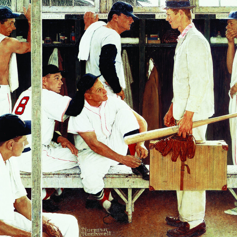 The Rookie by Norman Rockwell - 1 Piece Wrapped Canvas Painting, 46 cm H x 46 cm W x 4 cm D