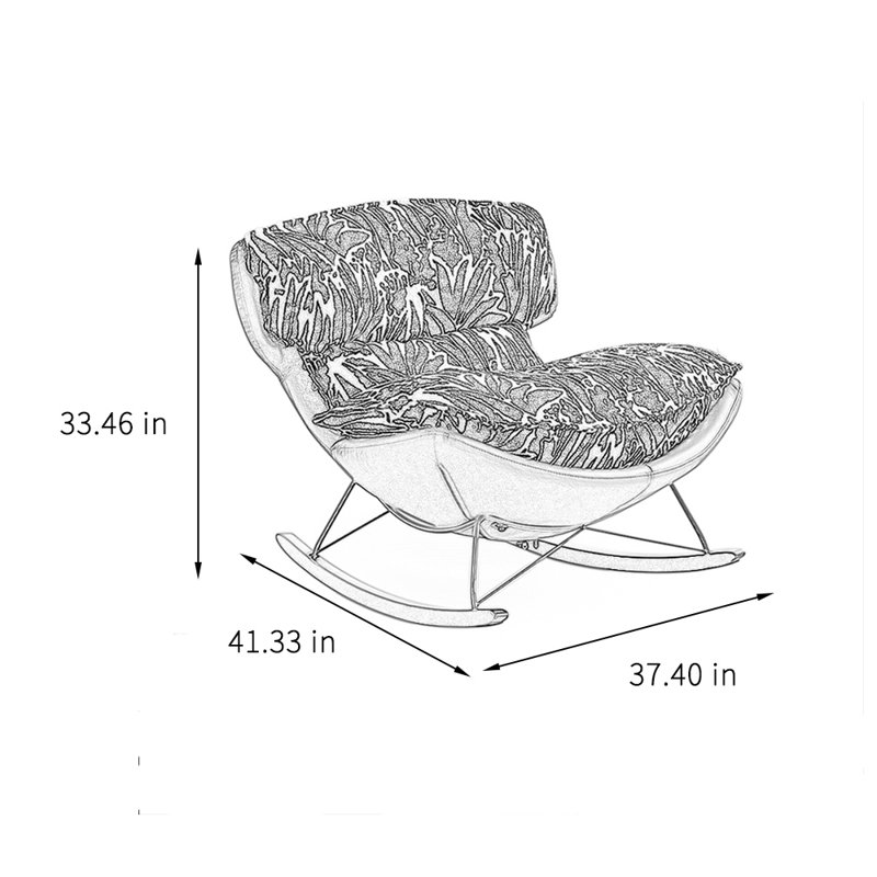 Fauteuil à bascule Creative Fashion Leisure Home, Blanc / Brun