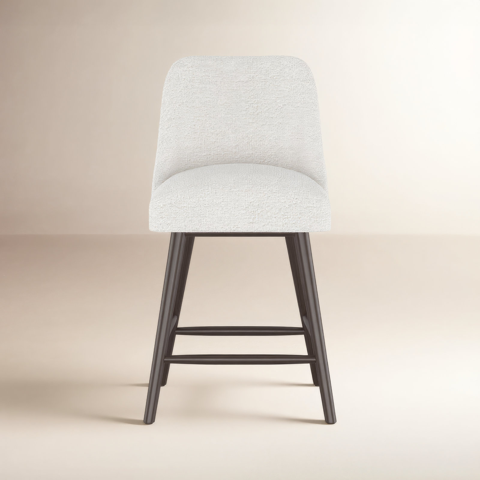 Gallie Mid-Century Modern Stool, Counter Stool (27” Seat Height), Espresso, White