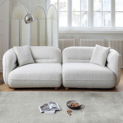 Causeuse-coussin modulaire blanche
