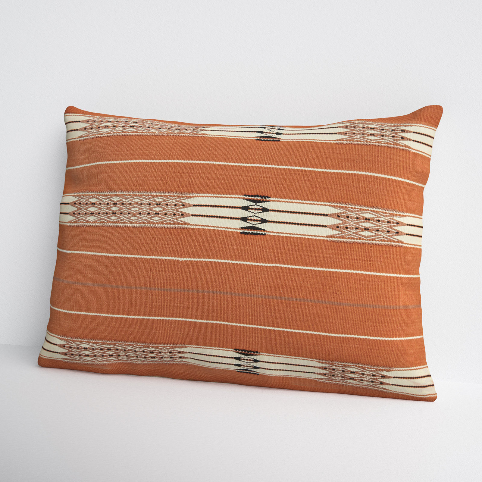 Dixon Geometric Lumbar Throw Pillow, Down, 18" x 18"