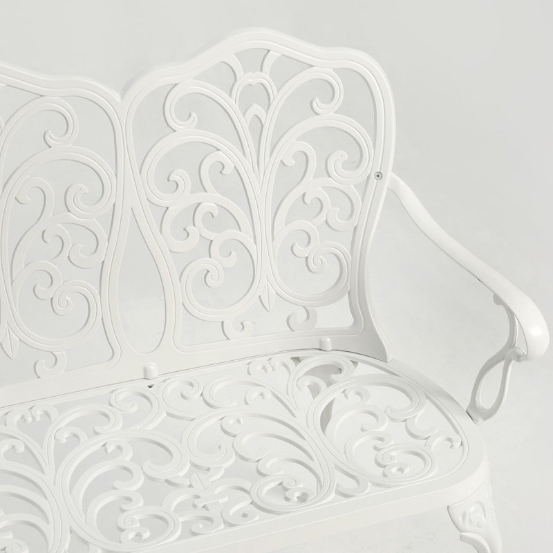 Banc de jardin en aluminium, Blanc