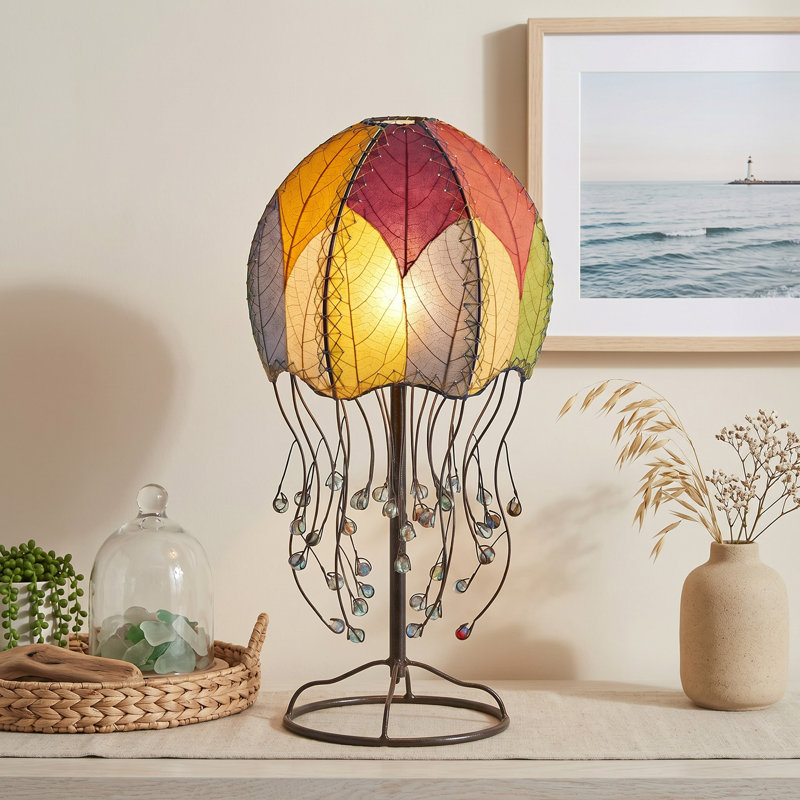 Vestfold Metal Novelty Lamp, Green/Natural/Sea Blue