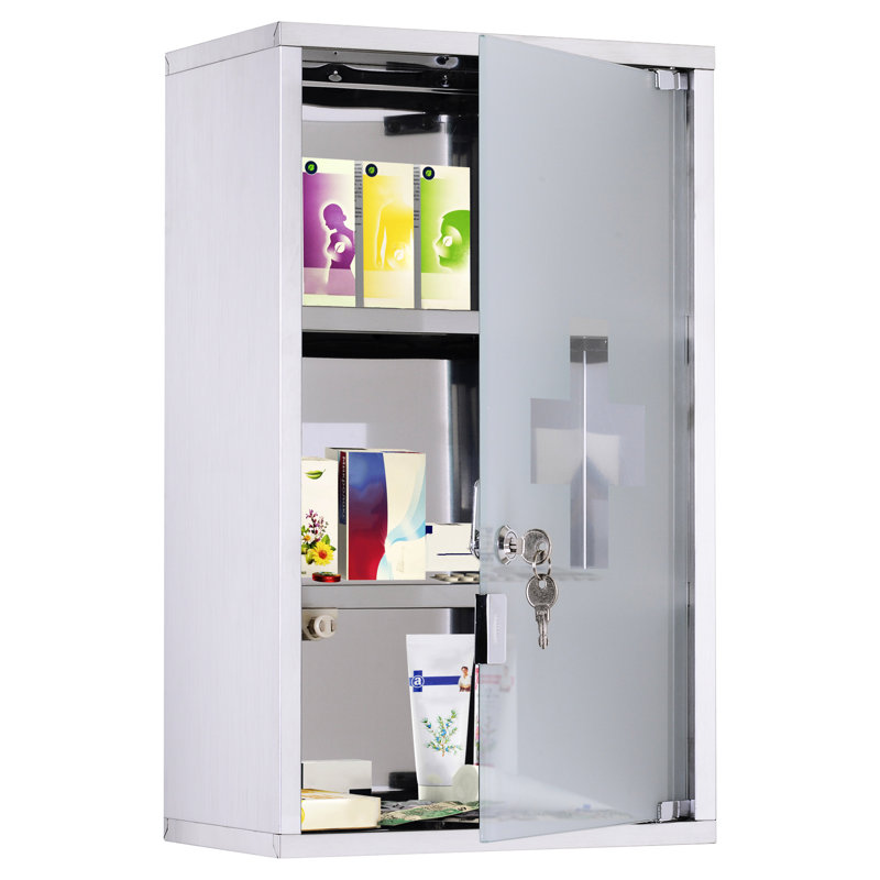 Étagère murale verrouillable, en acier inoxydable, 12 po x 20 po, support organisé avec fonction