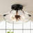 3-Light Glass Semi-Flush Mounted Ceiling Light for Foyer Hallway Stairwell Kitchen