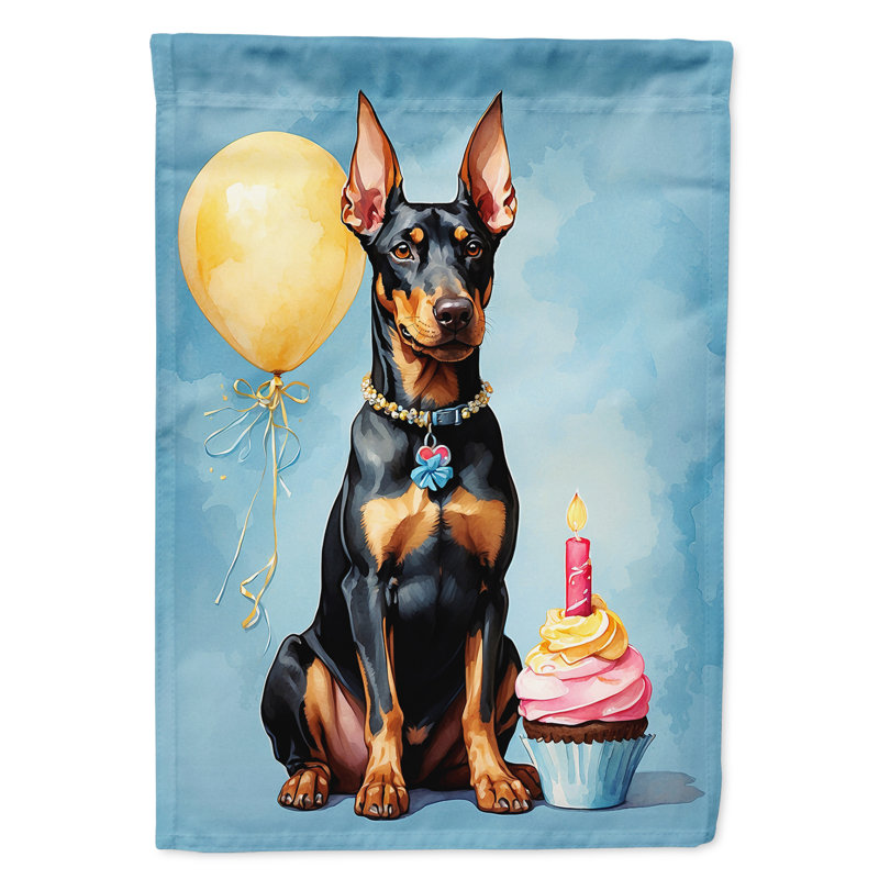 Drapeau «Happy Birthday House», Doberman pinscher