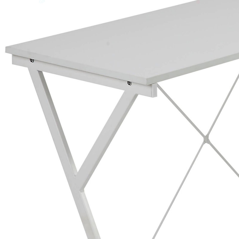 L-Shaped Computer Desk With CPU Holder, White