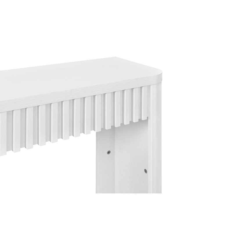 Console cannelée de 39 po de style moderne Mid-Century Abdel, Chêne blanc, H 29,5 po x l 39,4 po x P 11,8 po