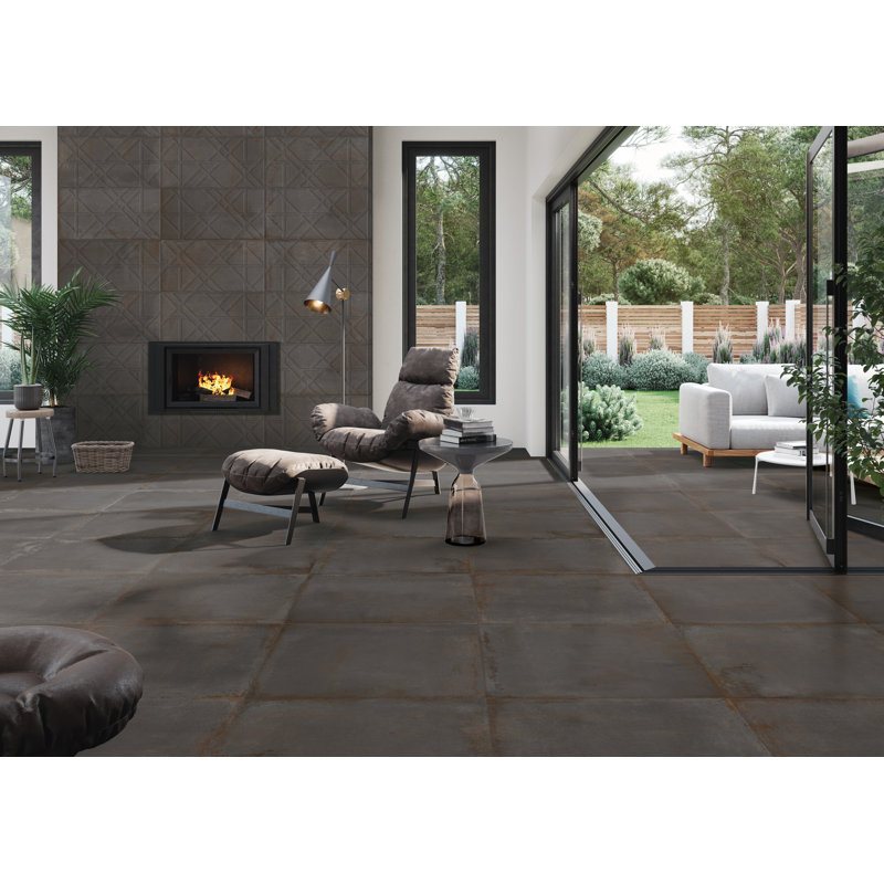 Mirage 18" x 36" Porcelain Tile, Black