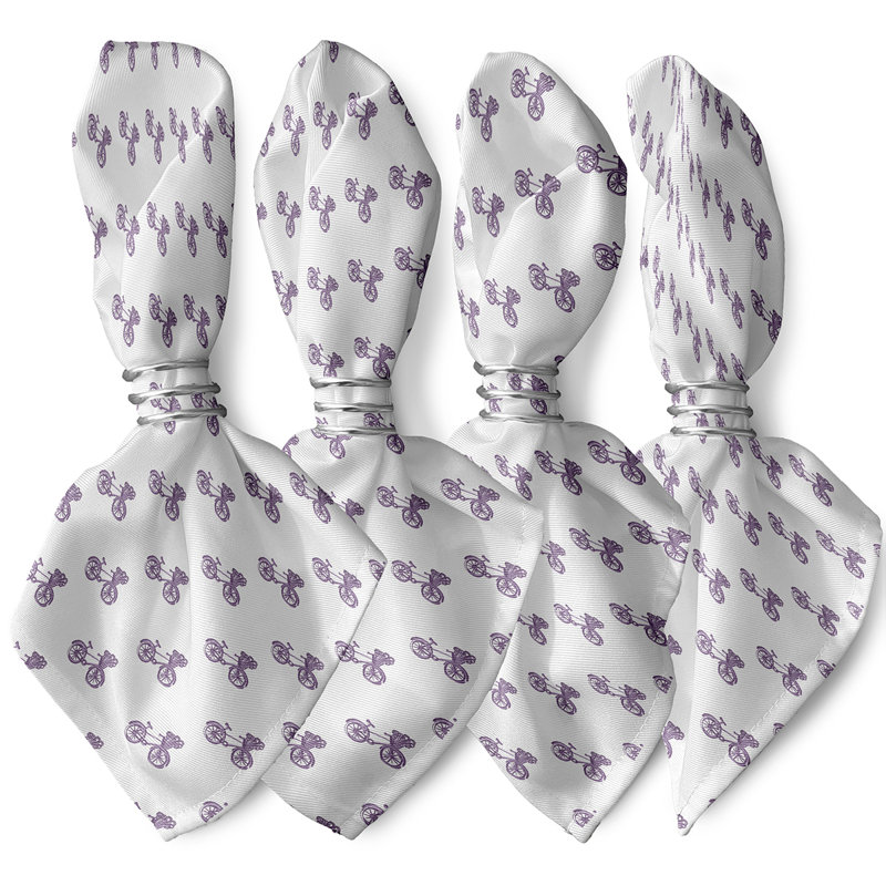 Ensemble de serviettes 4 pièces Cantrell, L 18 po x L 18 po, Mauve