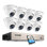 Système de caméra de sécurité 8CH DVR avec disque dur de 1 To, 8 caméra de sécurité dôme extérieure 2MP, alerte de mouvement