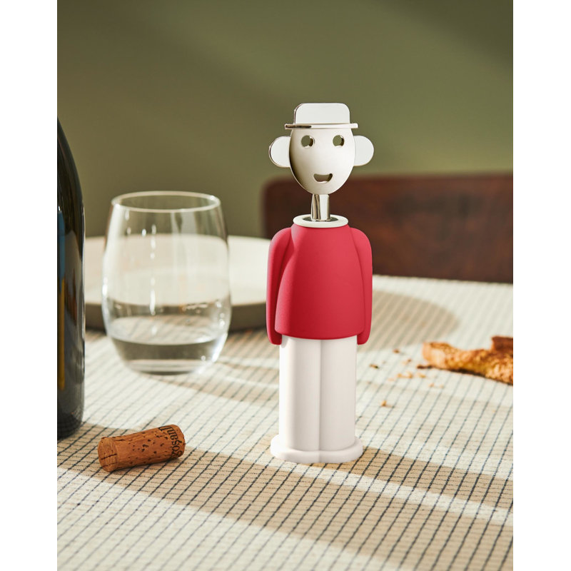 Alessandro M. Red and White Cartoon Corkscrew