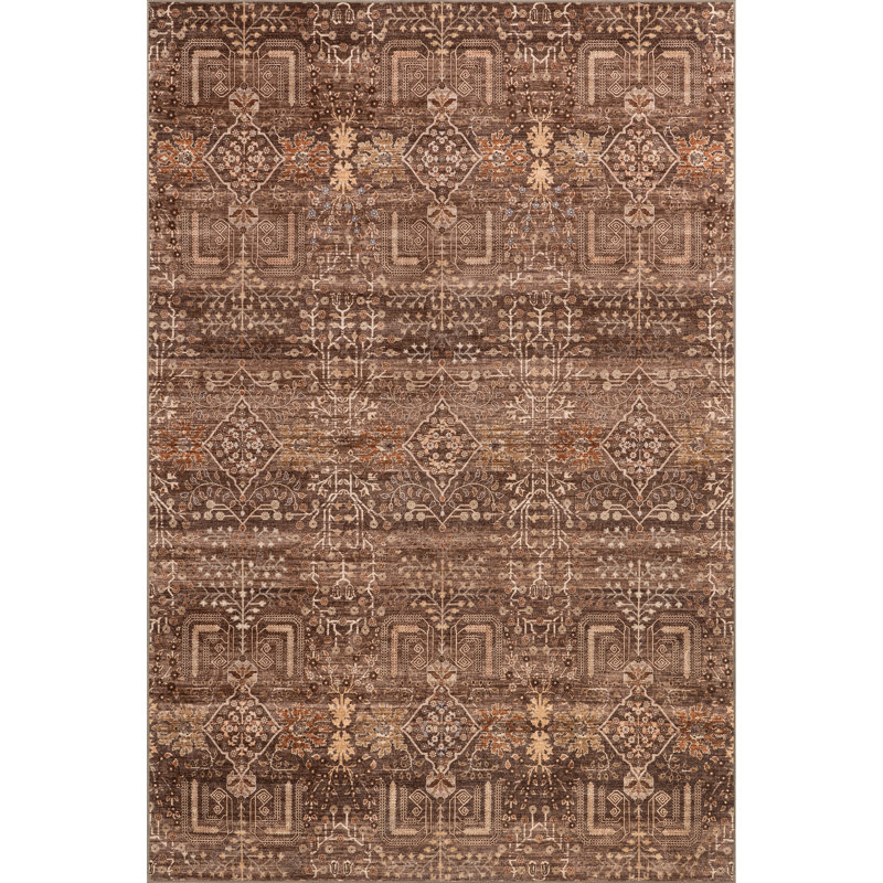 Tapis floral et cachemire Reingard SplashGuard, Rectangle de 5 pi x 8 pi