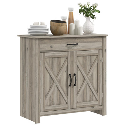 Farmhouse Sideboard with Drawers and Adjustable Shelves
