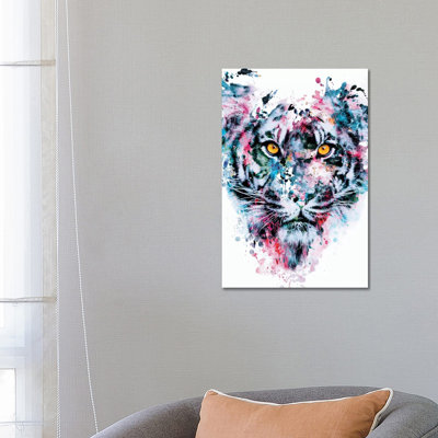 Tiger Blue by Riza Peker - Wrapped Canvas Painting