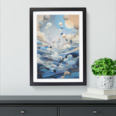 Cloudy Sky Orphism Art - Framed Print