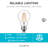 8 Watt (60 Watt Equivalent), Edison A19 LED, Dimmable Light Bulb, E26/Medium (Standard) Base-50510830