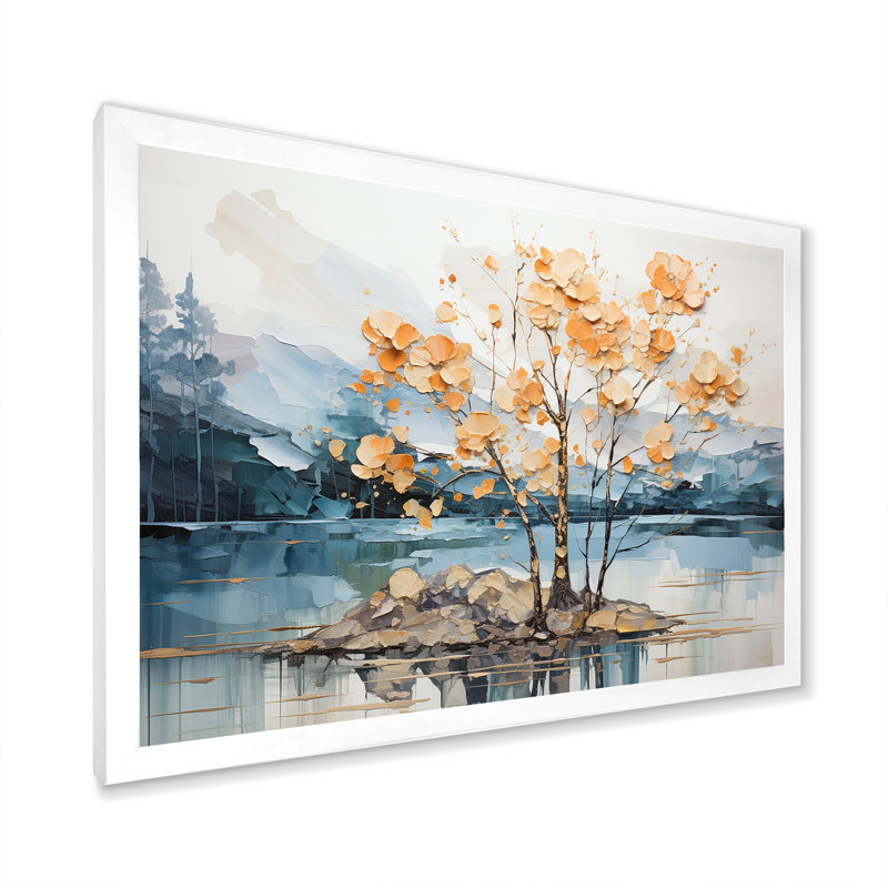 Érable doré sur toile Gilded Beauty, H 24 po x l 32 po x P 1 po, Cadre photo blanc