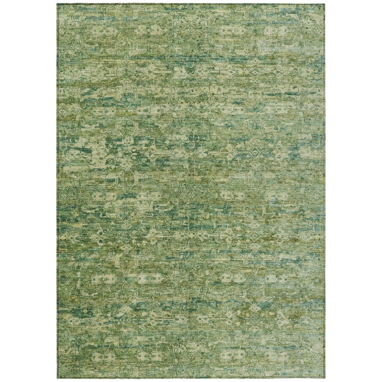 Machine Washable Indoor/Outdoor Hashlamoun ACN2324 Ikat Rug