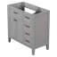 Base de meuble-lavabo gris 36 po. Armoire moderne avec tiroirs. Bois d'hévéa massif et planche. Autoportant. Base à assembler requise - Chariot de style tiroir autoportant-75453243-75453237