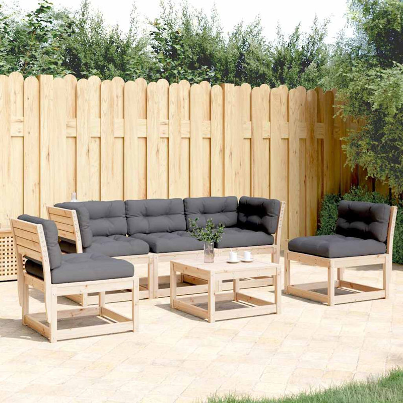 209.5cm Wide Patio Sofa, Brown, Gray