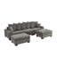 Canapé modulaire modulaire, canapé convertible surdimensionné à 5 places en forme de L et de U, tissu en velours côtelé-210701209