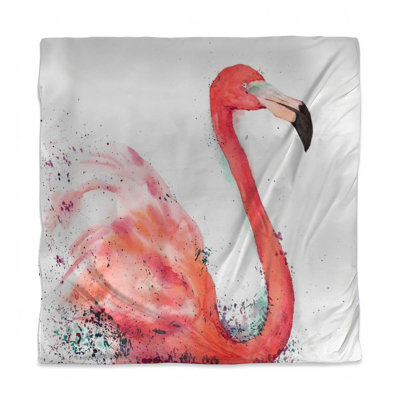Splashing Flamingo Duvet Cover - Exotic Aquatic Bedroom Decor