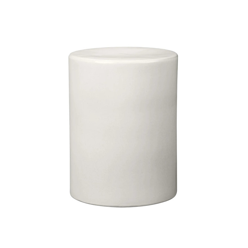 Ceramic Accent Stool, White