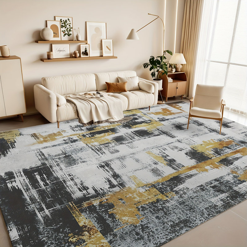 Devnew Solid Colour Machine Printed Area Rug, Rectangle 160 x 230 cm
