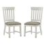 Isamu Slat Back Dining Chair with Cushion Seat, Off-White & French Oak