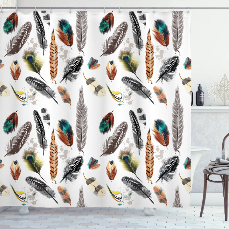 Shower Curtain with Hooks Included, 69" H x 70" W