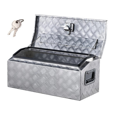 Truck Bed Tool Box, 30" x 13" x 13", Aluminum, 1pc - Heavy Duty Storage Toolbox, Silver, with Lock and Keys